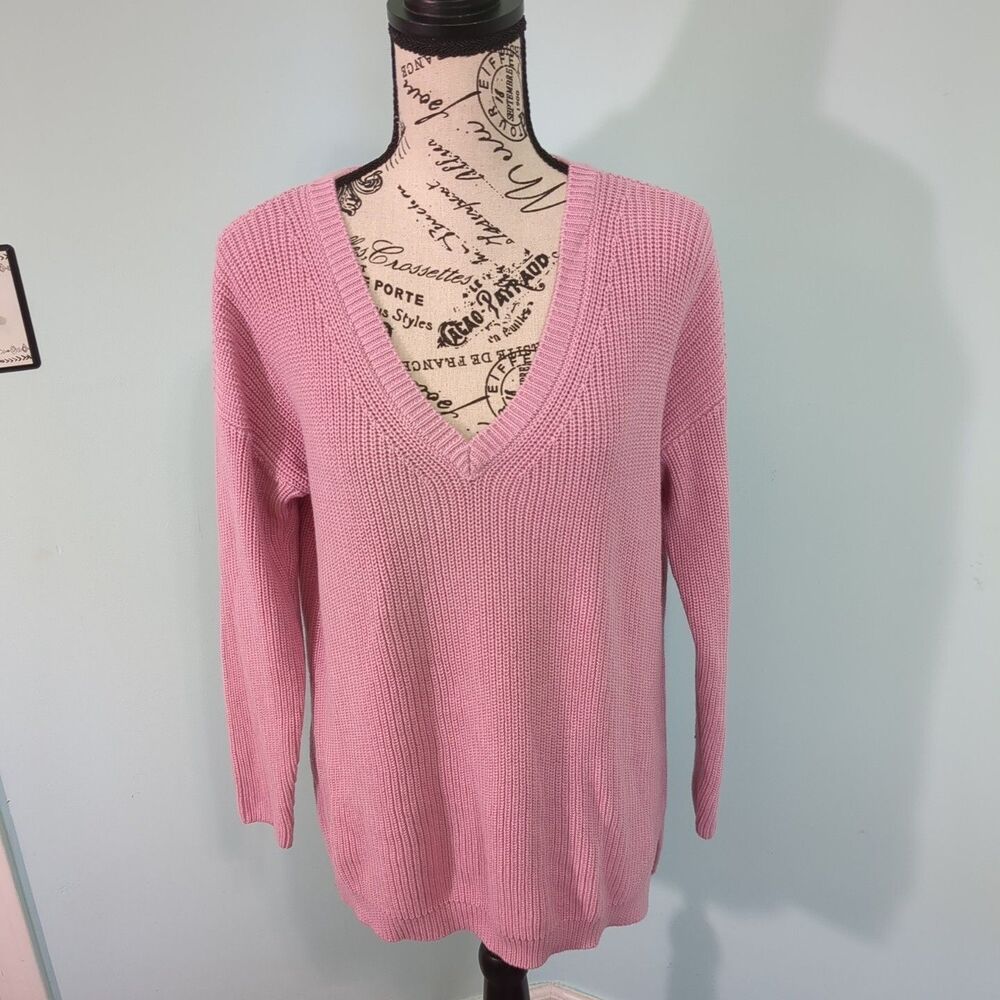 525 America small Sweater Pullover V Neck long Sleeve Knit Stretch new with tags